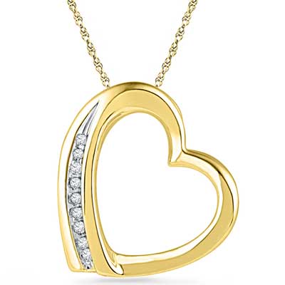 "18 Kt Gold Glitterati Heart Diamond Pendant - Ph017366 - Click here to View more details about this Product